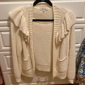 Madewell, size smal cardigan with ruffles